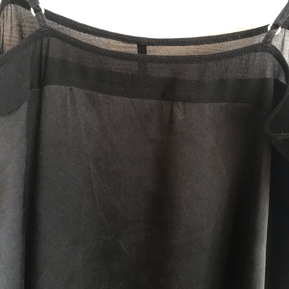 Aritzia Black XS silk satin and georgette chemise. - Picture 2 of 6
